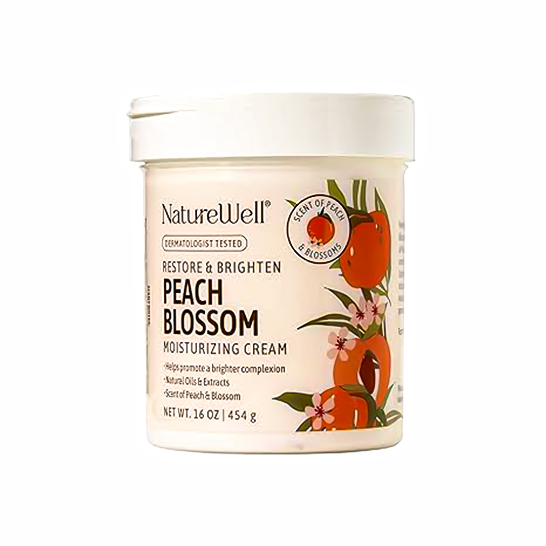 NatureWell Peach Blossom Restore & Brighten Moisturizing Cream | Face & Body Brightening Cream Pack of 2 (16 oz Each) 454